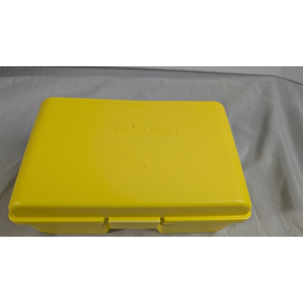 Clik Cooler Vintage Lunch Box Yellow Insulated Retro Hard Plastic Latch Lid